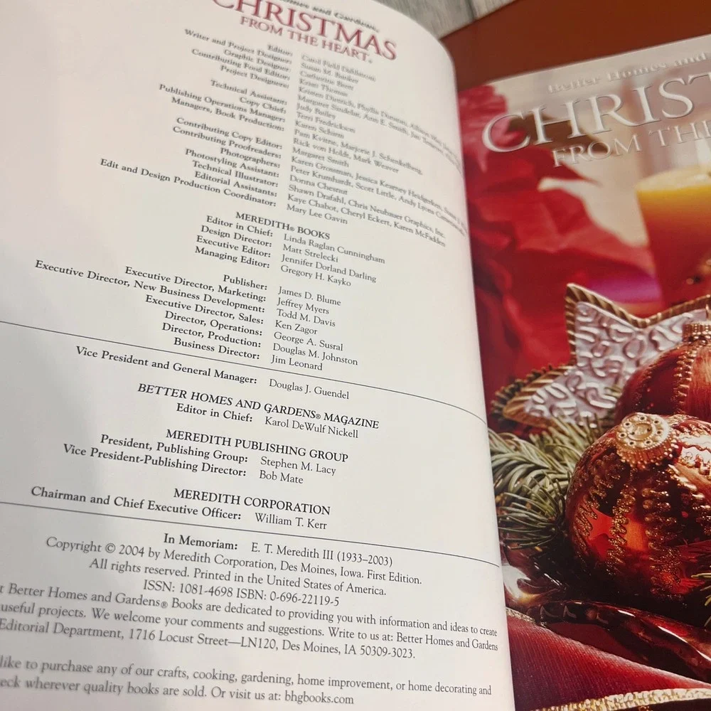 Better‎ Homes and Gardens Christmas From the Heart Volume 13 2004 First Edition
